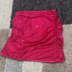 SHEIN Hot Pink Sequin Mini Skirt